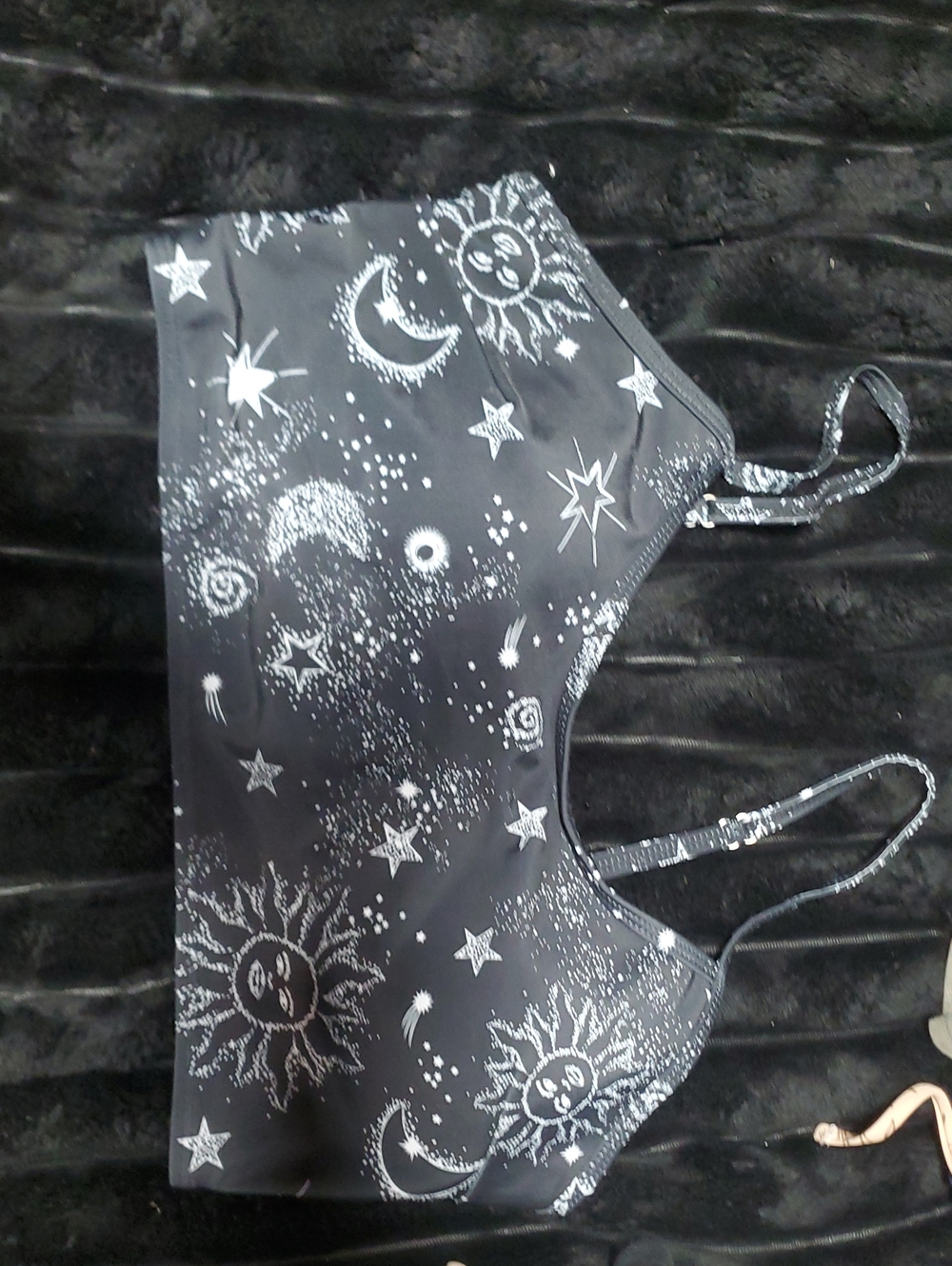 Celestial Print Black Bikini Top - Unbranded